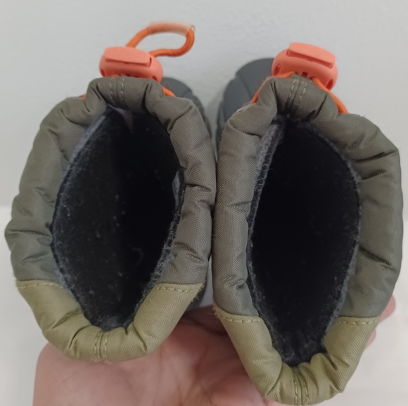 SOREL kids winter snow boots green orange size 6 - Picture 6 of 10